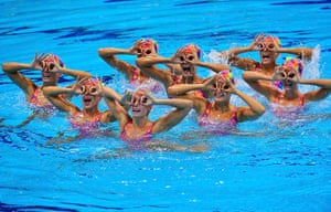 Synchronised swimming: Canada's team perform in the synchronised swimming
