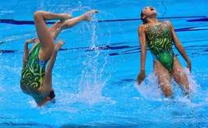 Synchronised swimming: Japan's team perform in the synchronised swimming