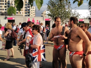 There were some rather cheeky fans dresses to impress around the Olympic park.