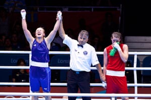 Boxing: Kazhakstan's Marina Volnova celebrates