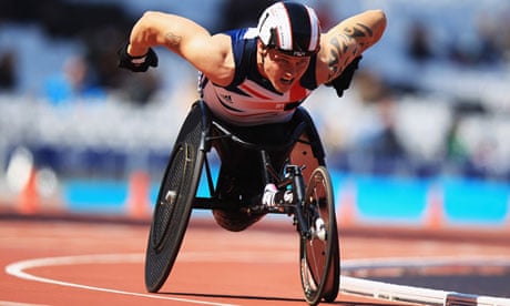 Paralympics GB's David Weir competes in the men's T54 1500m race a test event at Olympic Stadium