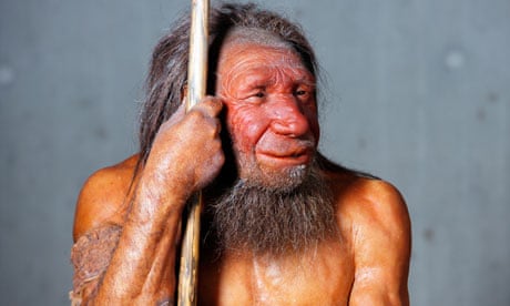 A model of a Neanderthal man in a German museum