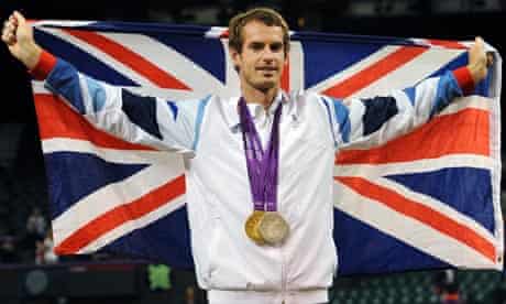 Andy Murray celebrating his Olympic successes