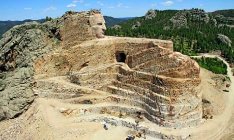 Crazy Horse Memorial mountain carving in the Black Hills of South Dakota