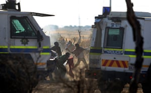 South African shooting: South Afria Police shoot striking miners