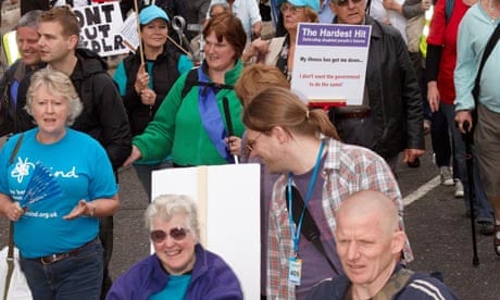 Protest by disabled people over benefit cuts