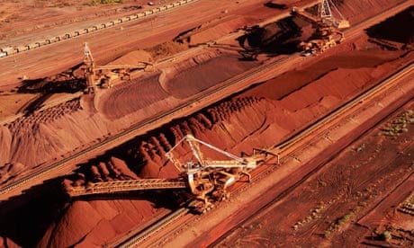 Iron ore mines in western Australia