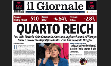 Il Giornale front page, 3 August 2012