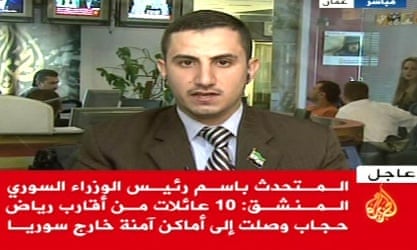 Mohammad Otri, spokesman for former prime minister Riad Hijab, speaking to al-Jazeera Arabic.