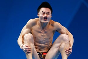 weirdsport: China's Qin Kai performs a dive during the men's 3m springboard