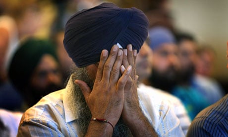 A Sikh man weeps