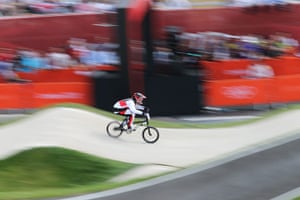BMX: Roger Rinderknecht of Switzerland powers along the track