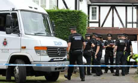 Police at the Hilli family home in Claygate
