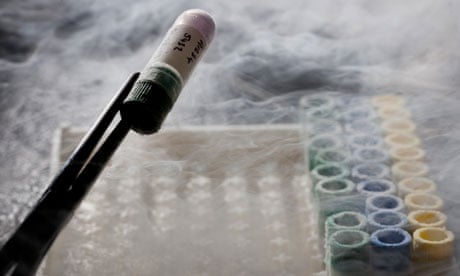 Vial of donor sperm frozen in liquid nitrogen