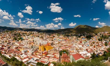Overview of the colorful city of Guanajuato 