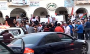 Video image of a counter demonstration in Al-Shagara Square, Benghazi to protest Tuesday's attack on the US consulate.