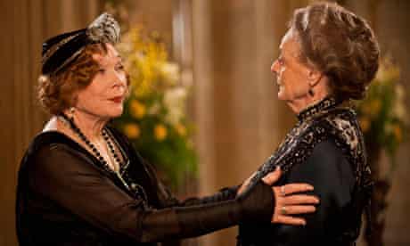Shirley MacLaine and Maggie Smith in a scene from Downton Abbey Series 3