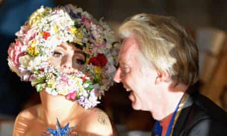 Lady Gaga and Philip Treacy at London fashion week