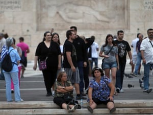 On Saturday, protesters gathered in front of the Greek Parliament during a rally organised by the Indignant Greeks movement. Photograph: Simela Pantzartzi/EPA