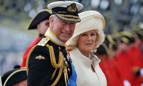 Prince Charles and Camilla, Duchess of Cornwall, at the Queen's diamond jubilee pageant 