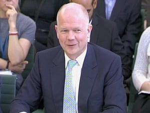 Foreign Secretary William Hague gives evidence to the Foreign Affairs Committee in House of Commons, London.