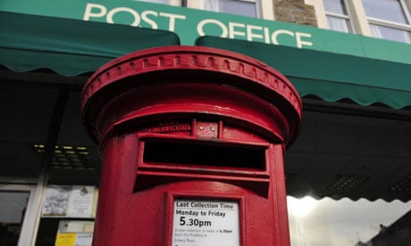 Post box outside a Post Office branch