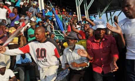 Marikana miners celebrate