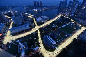 Best of week: the illuminated track for the  Formula One Singapore Grand Prix night race