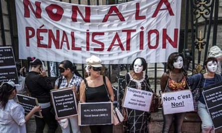 sex workers take part in an anti-abolition demonstration takes part in a demo