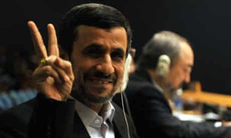 Enjoying the United Nations General Assembly Mahmoud Ahmadinejad, President of of Iran.