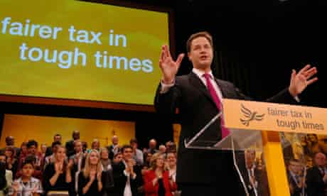Nick Clegg makes his keynote speech to close the Liberal Democrats annual conference in Brighton