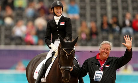 Profoundly deaf equestrian Laurentia Tan of Singapore during the London 2012 Paralympic Games.