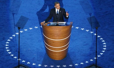 Barack Obama accepts his nomination at the Democratic national convention for a second term