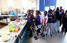 Children at Kingsmead Primary School in Homerton, east London at their breakfast club