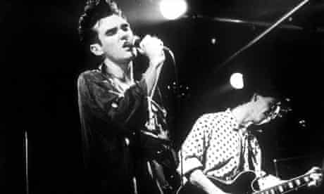 Morrissey and Marr onstage during the Smiths 80s heyday.