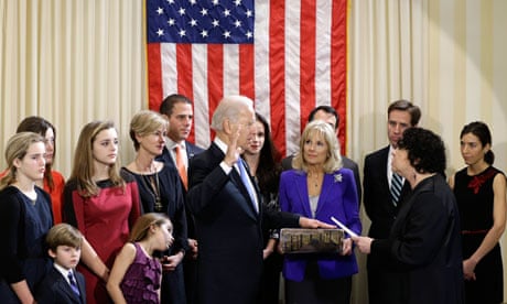 Vice-president Joe Biden takes the oath