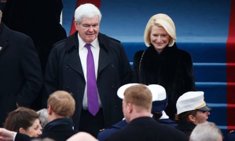 Former presidential candidate Newt Gingrich and his wife Callista arrive.