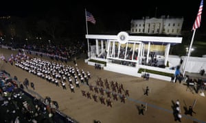 Pearl River Community College Marching Band, in Mississippi, move down Pennsylvania Avenue en route to the White House in Washington.
