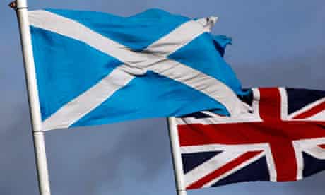 Scottish and British flags