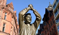 Brian Clough statue, Nottingham city centre, England, UK