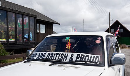 Falklands: Pro-British car in Port Stanley