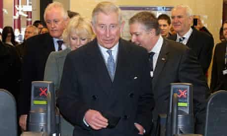 Prince Charles at London Underground ticket barrier