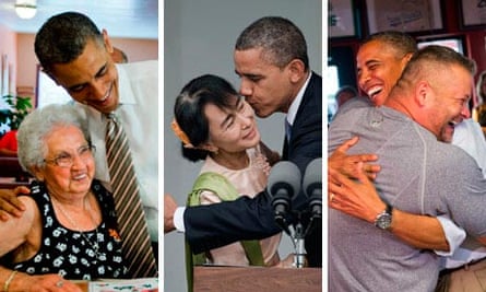 Barack Obama hugs composite