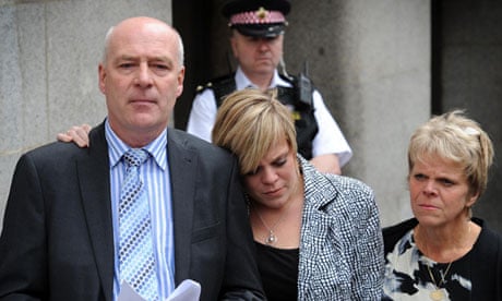Bob and Sally Dowler, parents of murdered schoolgirl Milly Dowler, and her sister Gemma (centre)