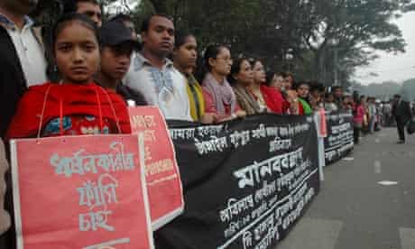 Activists in Dhaka, Bangladesh protest against rape