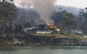 Bushfires: House on fire