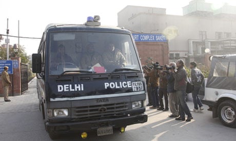 A Delhi police van