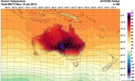 Australian Bureau of Metereology temperature map