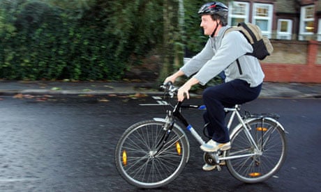 David Cameron on a bike