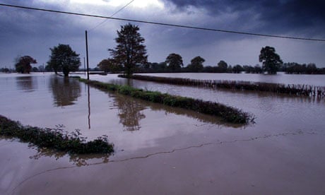 Flooded field in north Wales